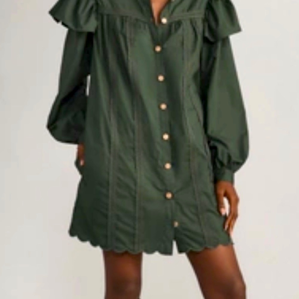 FARM Rio Green long sleeve shirt Dress
